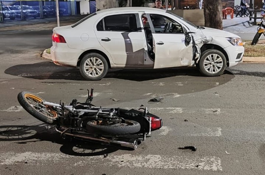 Motociclista fica ferido em acidente na região central de Nova