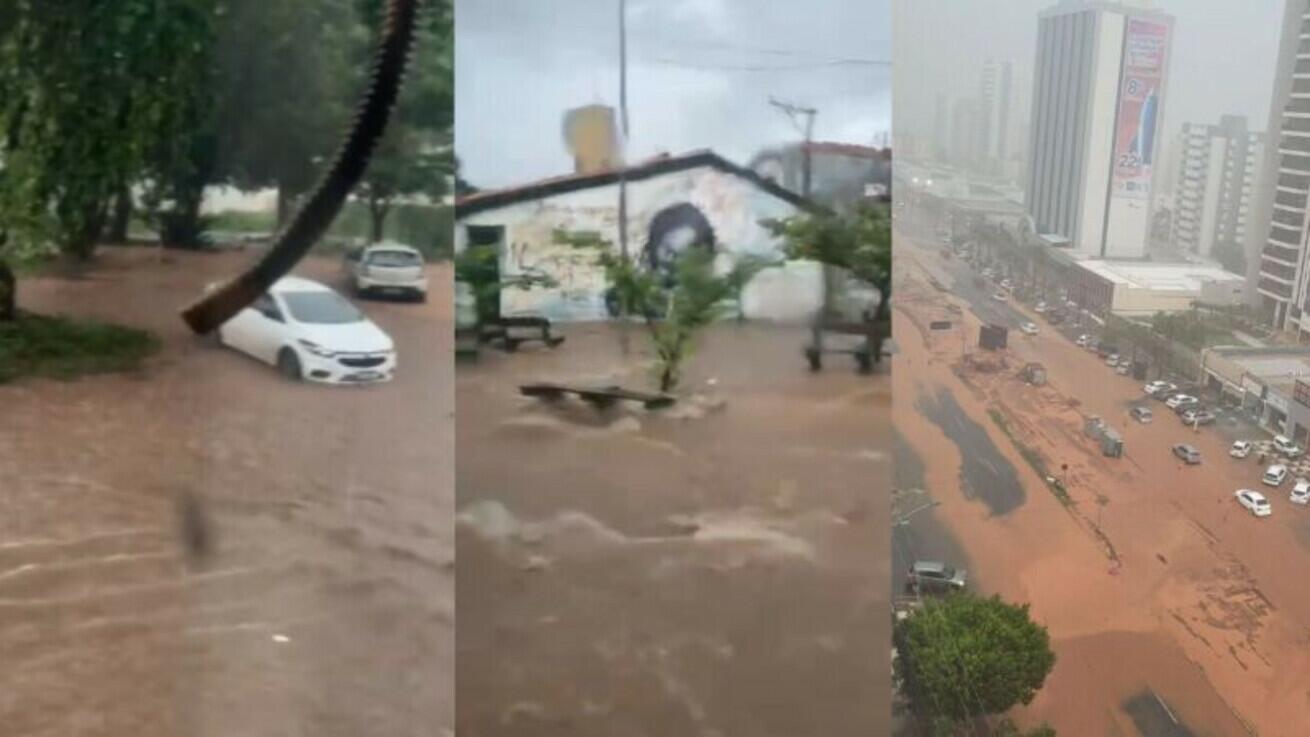 VÍDEO: Chuva causa alagamentos e queda de árvore em Cuiabá