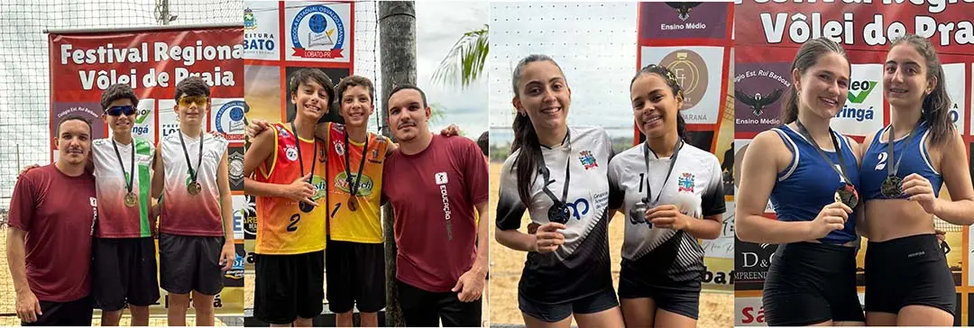 Duplas de Paranavaí conquistam medalhas no Festival Regional de Vôlei de Praia