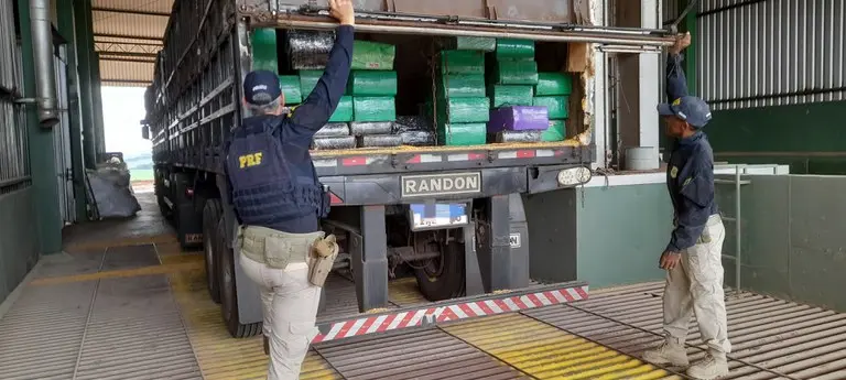 Lanterna de carreta danificada resulta em apreensão de quase 2 toneladas de maconha no Paraná