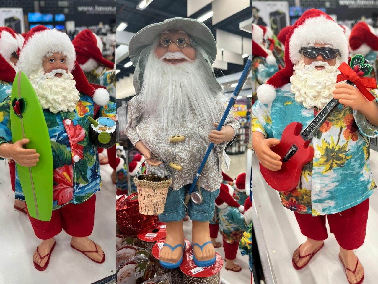 Papai Noel ganha ‘versão brasileira’ e aparece com look praiano, de chinelo e tomando água de coco